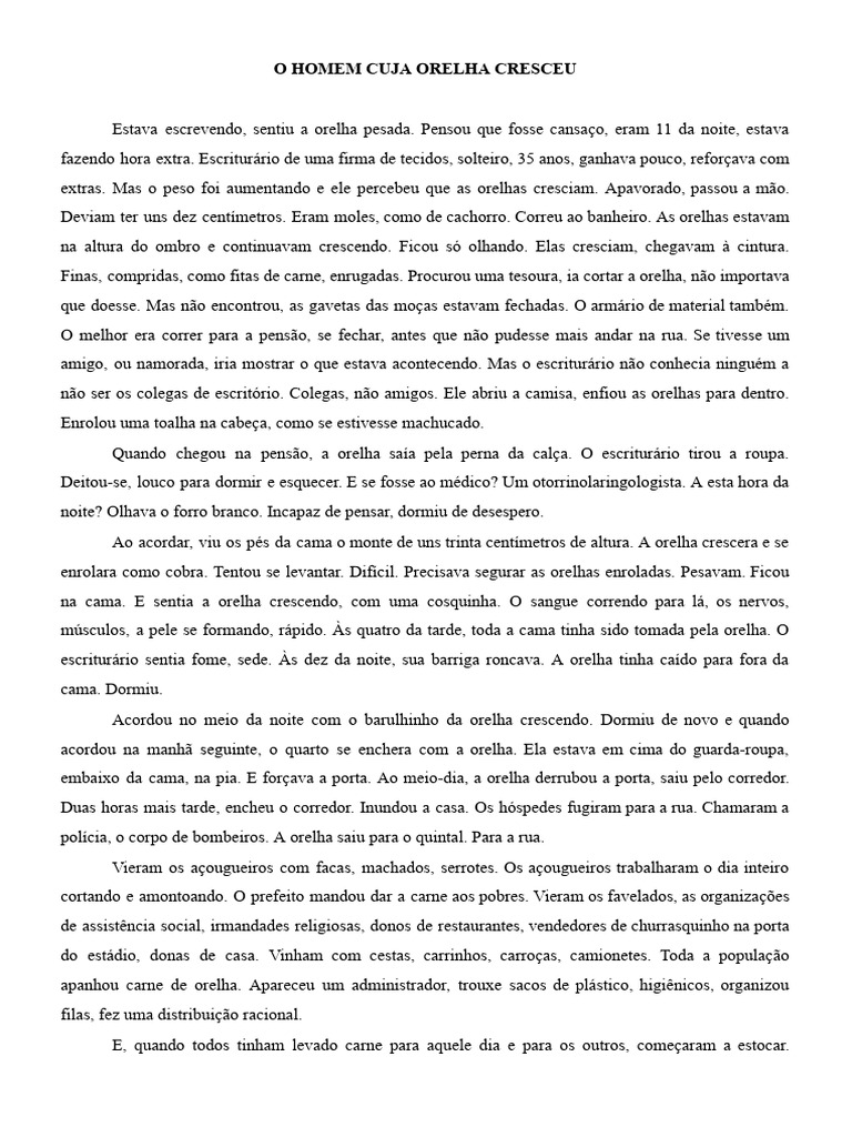 O Homem Cuja Orelha Cresceu - Ignácio de Loyola Brandão | PDF