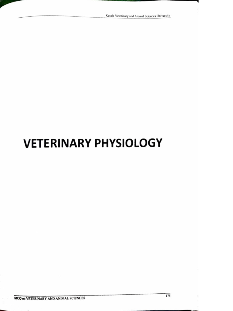 Veterinary Physiology Question Bank | PDF