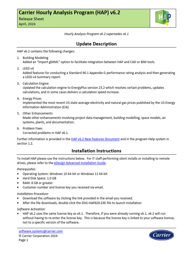 Carrier Hap V6 2 Release Overview Pdf Software Computers