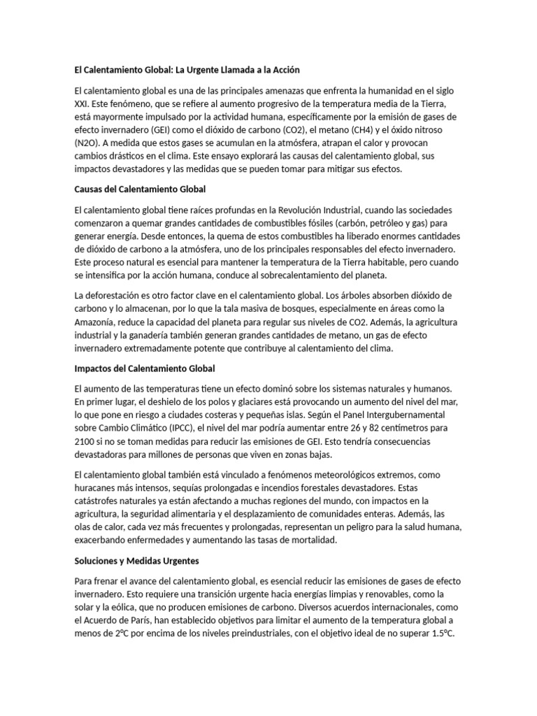 El Calentamiento Global | PDF
