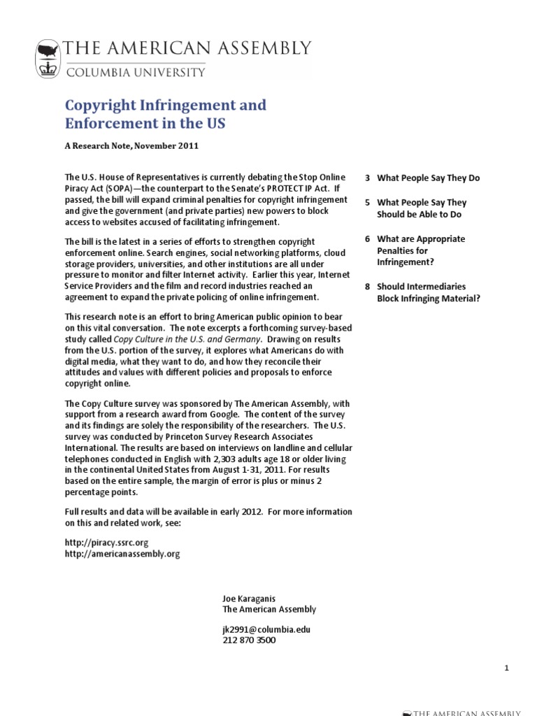 AA Research Note Infringement and Enforcement November 2011 | PDF ...