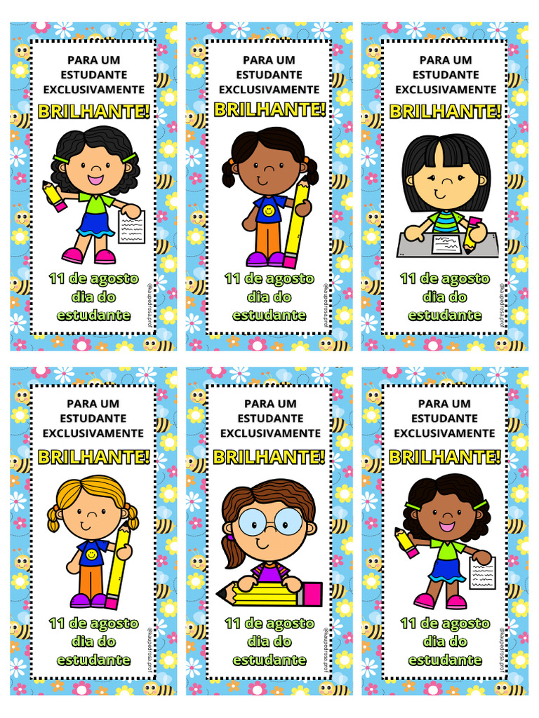 Cartão Colorido para o Dia do Estudante | PDF | Justiça | Artes ...