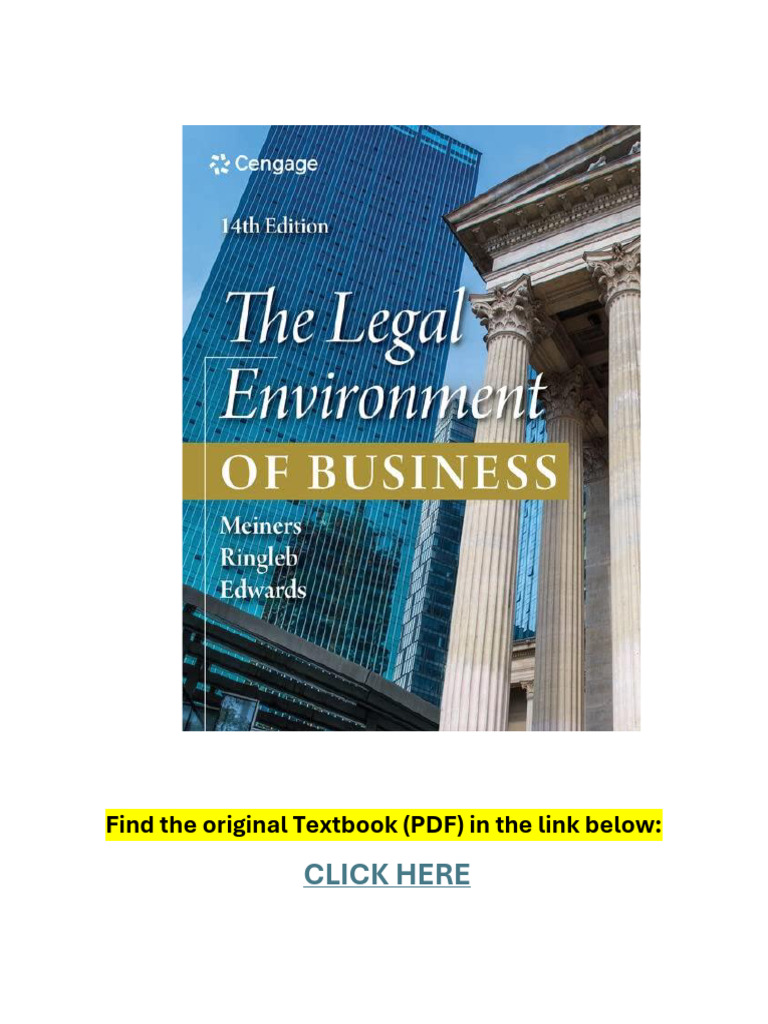 The Legal Environment of Business 14th Edition PDF | PDF