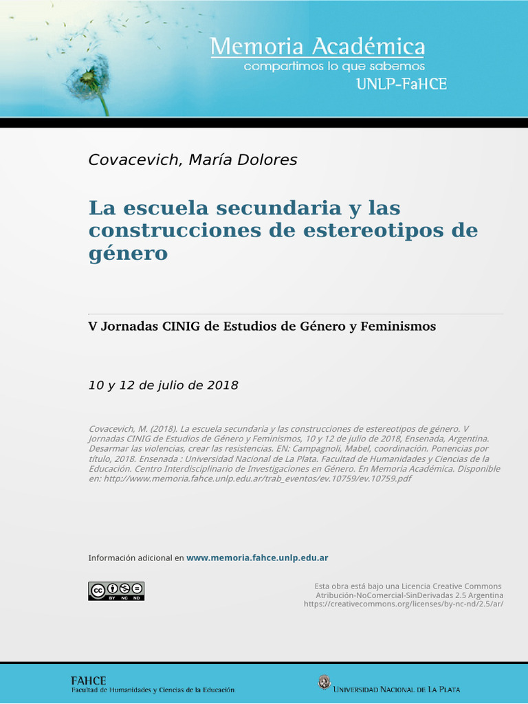 Estereotipos de Género en Secundaria | PDF | La sexualidad humana ...