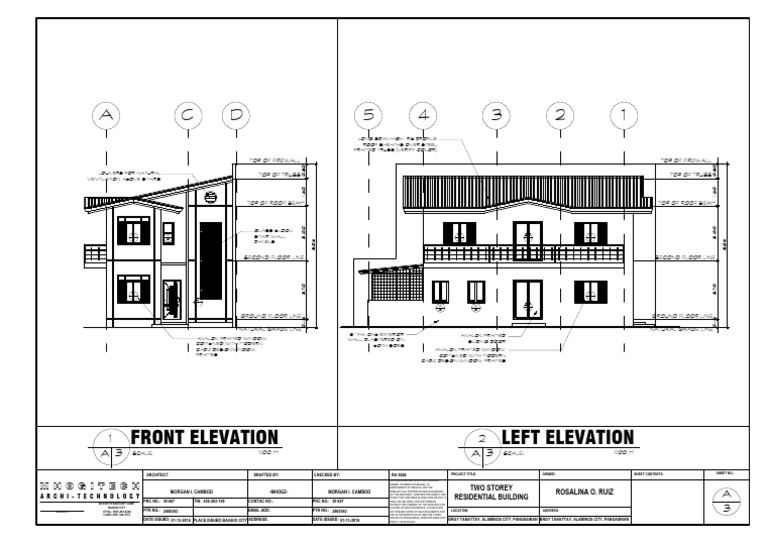 Front Elevation Left Elevation: Mhogitech | PDF