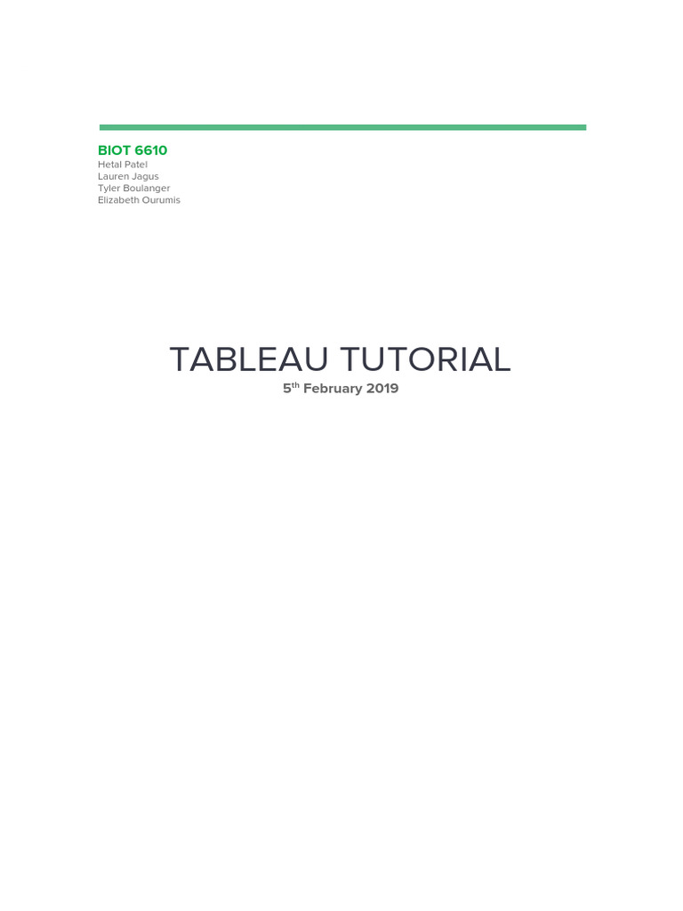 Tableau tutorial pdf