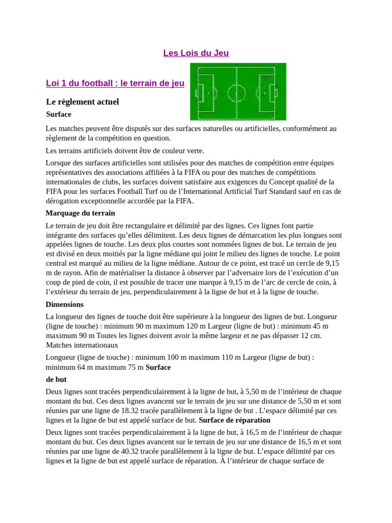 Conflans Football Club » Les lois du jeu U9