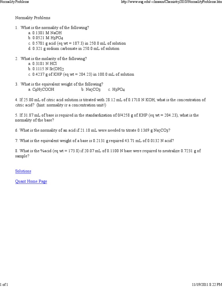 Normality Calculation Problems | PDF | Science & Mathematics