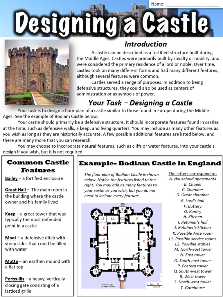 CastleDesignWorksheet 1 | PDF