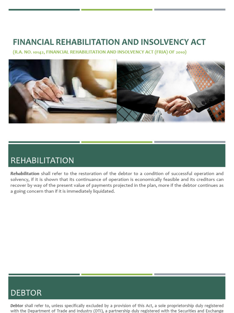 5 Financial Rehabilitation and Insolvency Act (FRIA) of 2010 | PDF