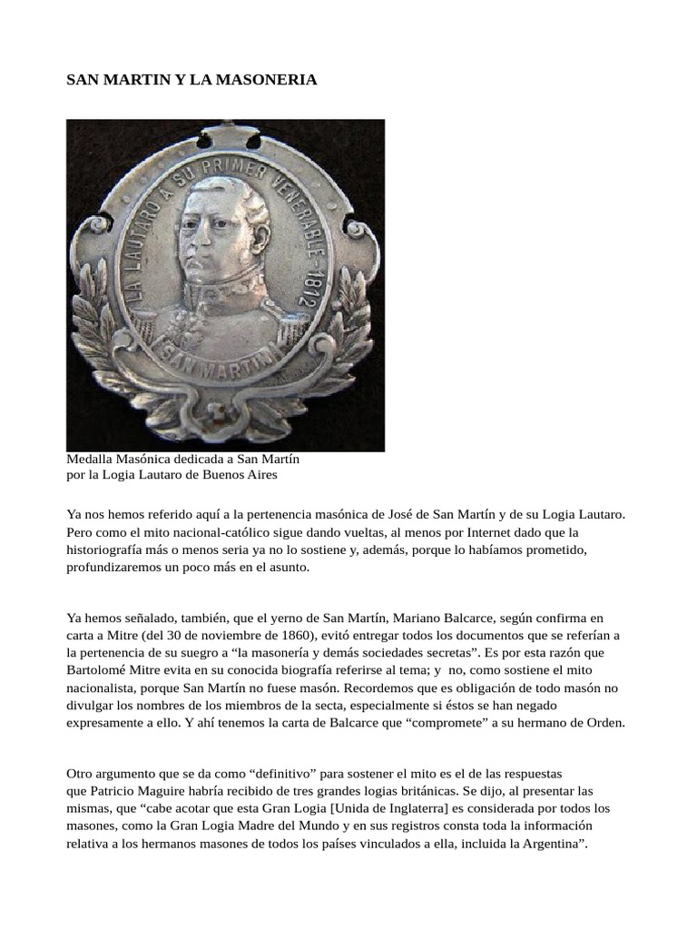San Martín y La Masonería | PDF