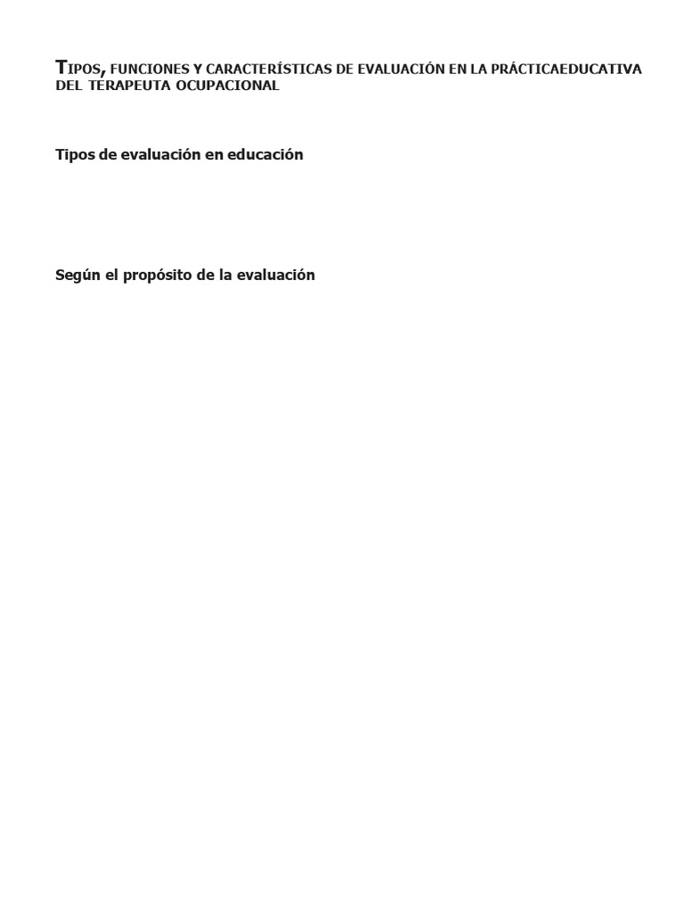 Tipos y Funciones de Evaluación Educativa | PDF | Evaluación ...