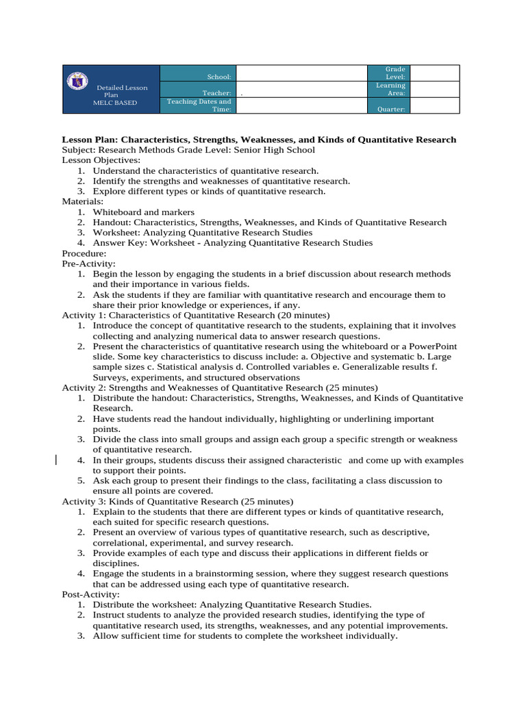 Practical Research 2 q2 DLP | PDF