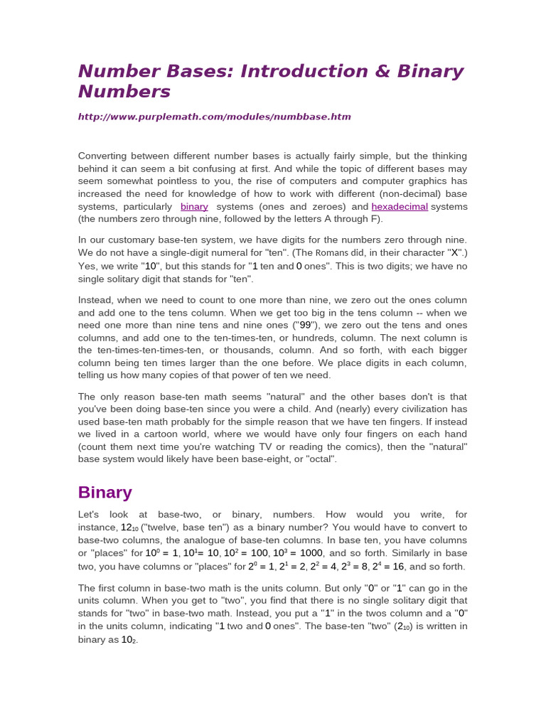 Number Bases_01 | PDF