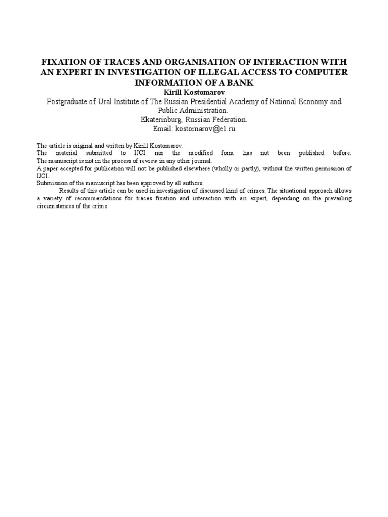 Fixation of Traces and Organisation of Interaction With An Expert in