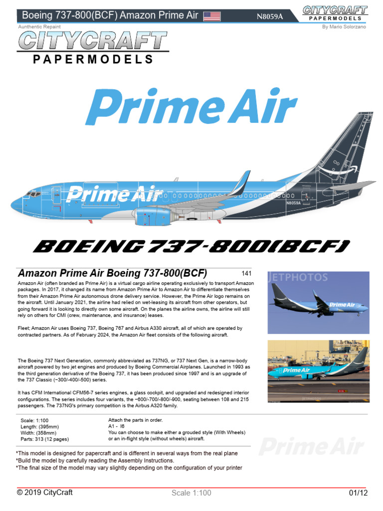 Boeing 737-800 (BCF) - Amazon Prime Air - 1 100-1 | PDF