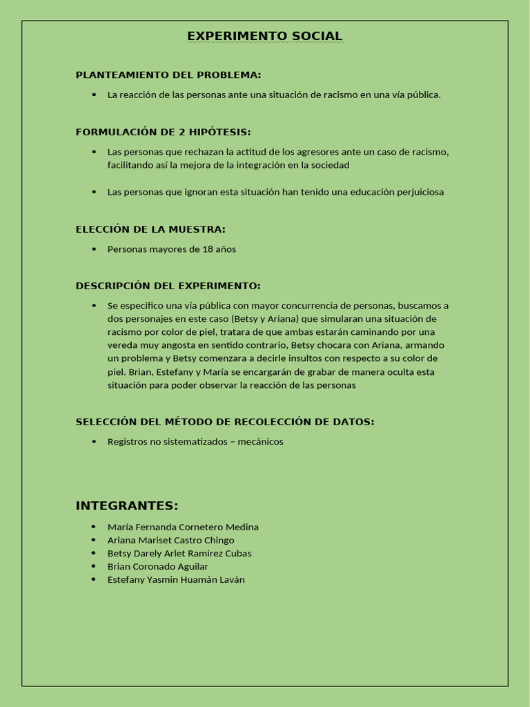 Experimento Social | PDF