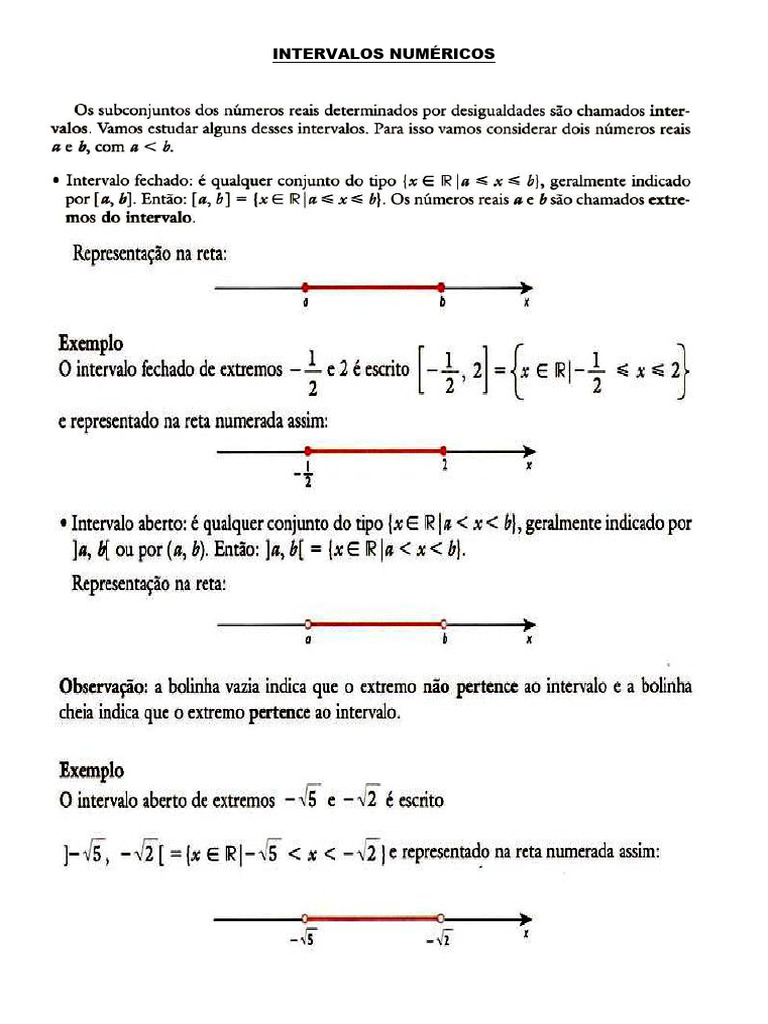 INTERVALOS NUMÉRICOS - mais exemplos | PDF