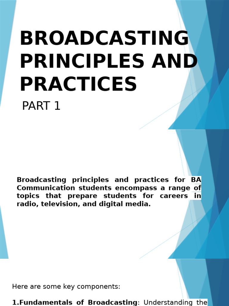 Broadcasting Principles and Practices | PDF