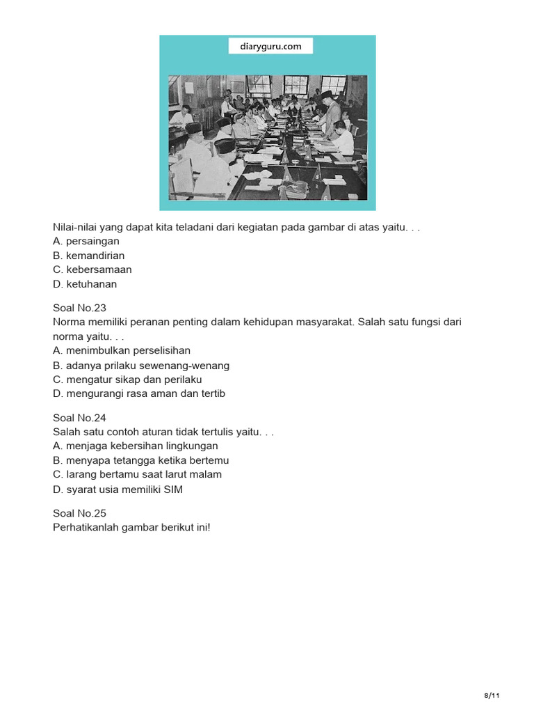 4 Diaryguru Com Soal Sts Pts Pendidikan Pancasila Kelas 4 Semester 1