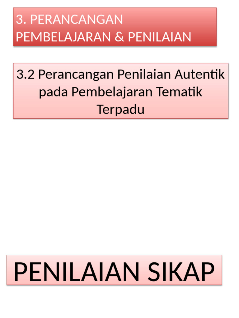 3.2 Perancangan Penilaian Autentik Dalam Pembelajaran Tematik Terpadu | PDF