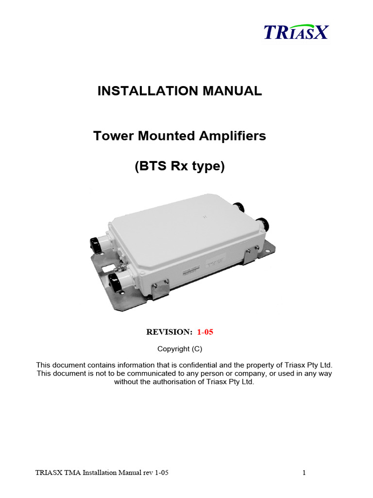 TMA Installation Manual Rev 1-05 | PDF
