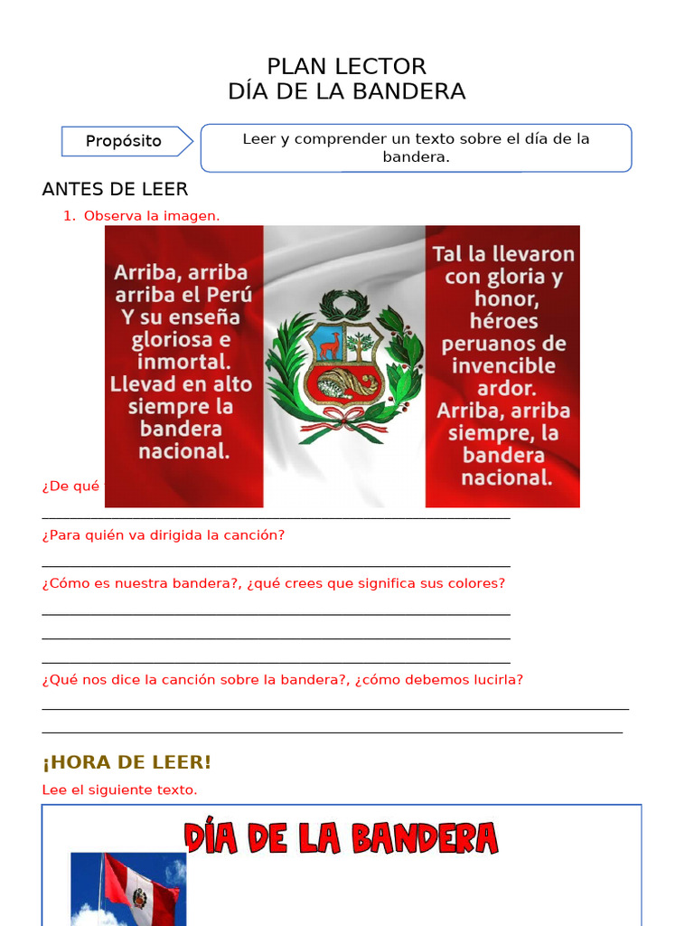 PLAN LECTOR de La Bandera | PDF