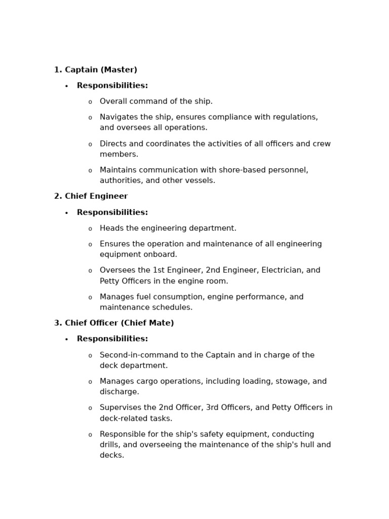Crew Responsibilities | PDF