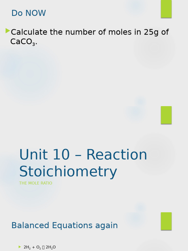 1 - Unit 5 - Stoichiometry - Introduction | PDF