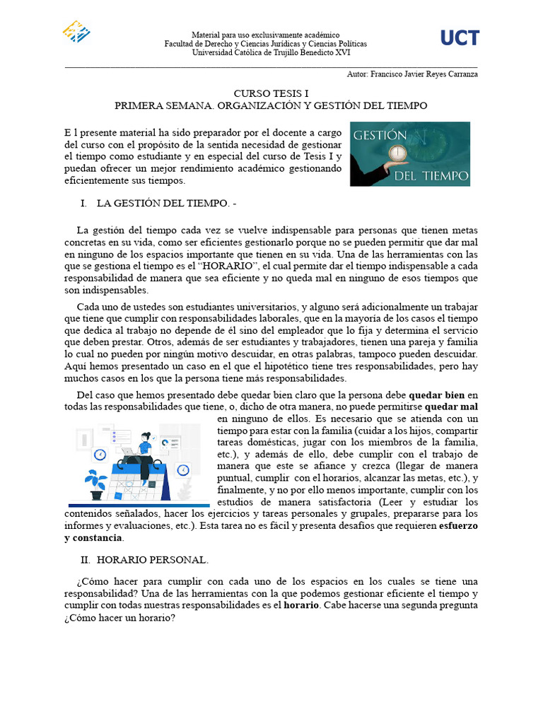 La Gestión Del Tiempo | PDF
