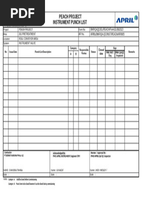 Punch List