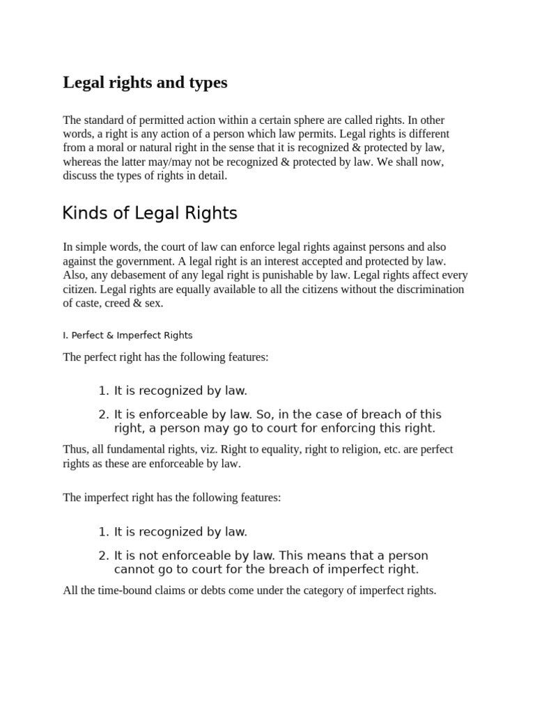 Legal Rights | PDF