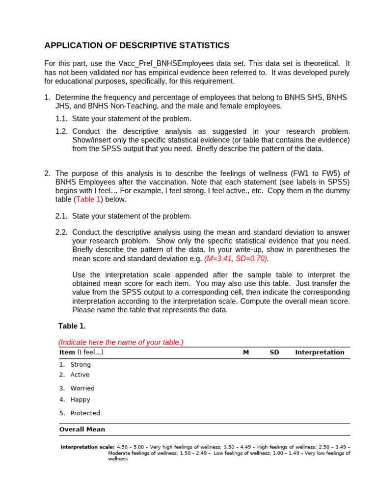 Learning Tasks Descriptive | PDF