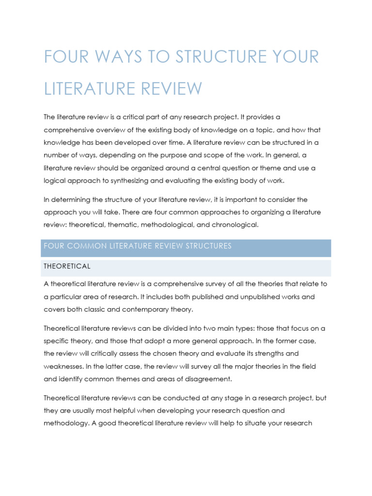 Litrature Review Organization | PDF