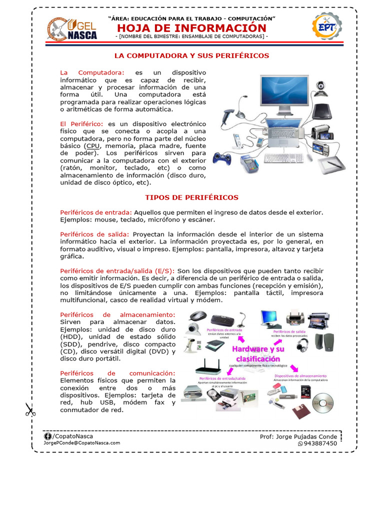 Tipos y Ensamblaje de Computadoras | PDF | Periférico | Hardware de la ...