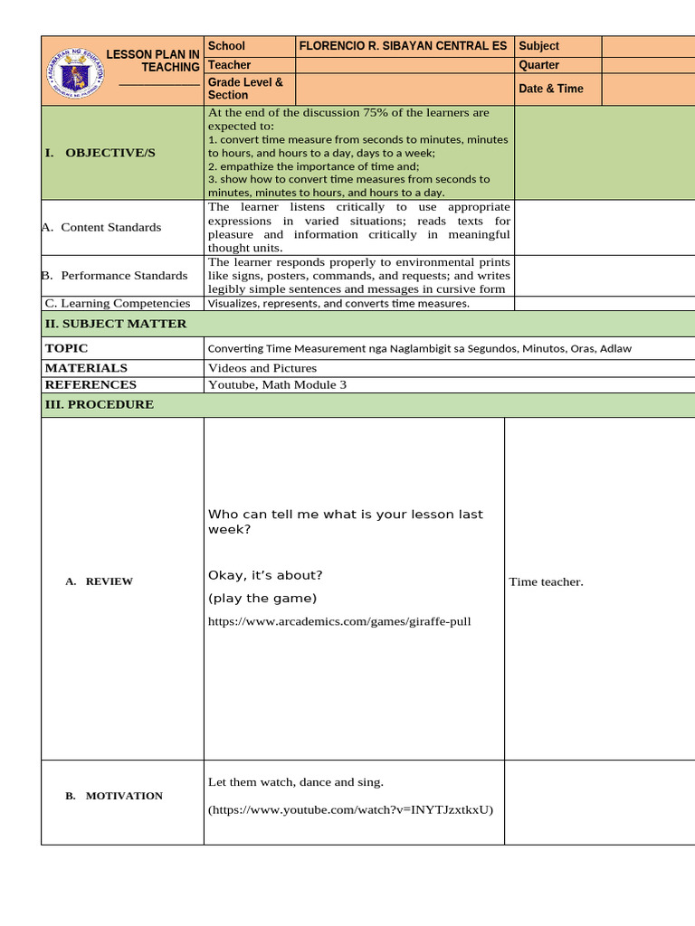 Lesson Plan in Teaching | PDF