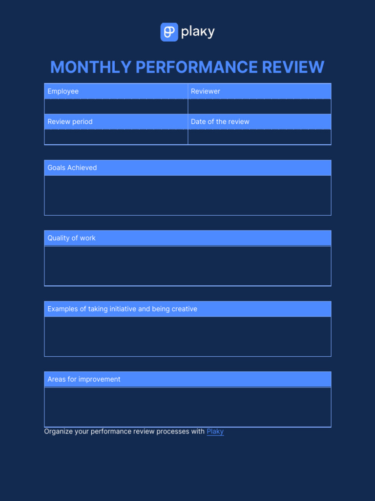 Monthly Performance Review | PDF