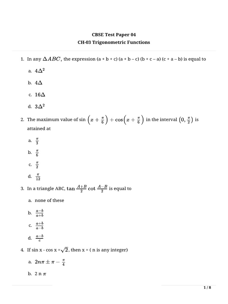 Trigonometric Function | PDF