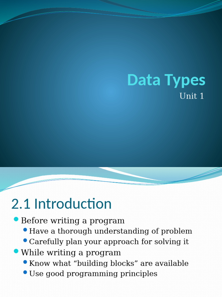 Data Types Ppt | PDF