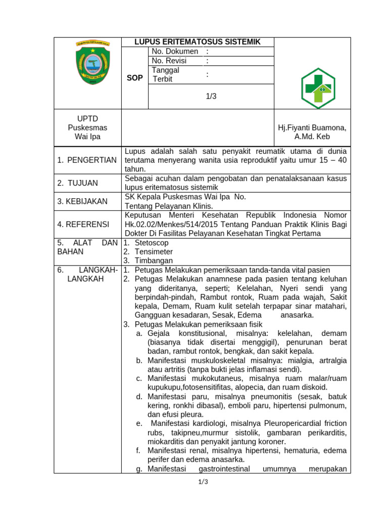 Sop lupus eritematosus sistemik fix pdf