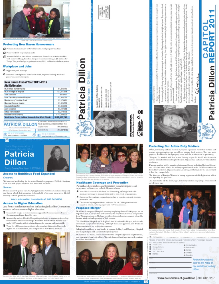 Rep. Pat Dillon Legislative RPT 2011 | PDF | Connecticut | Medicare ...