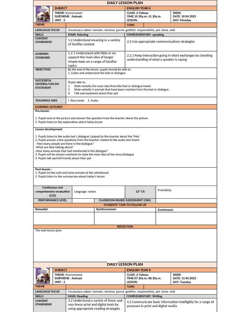 Daily Lesson Plan..latest | PDF