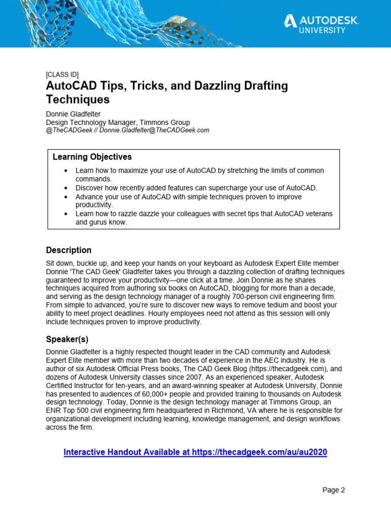 Class Handout CES468560 | PDF