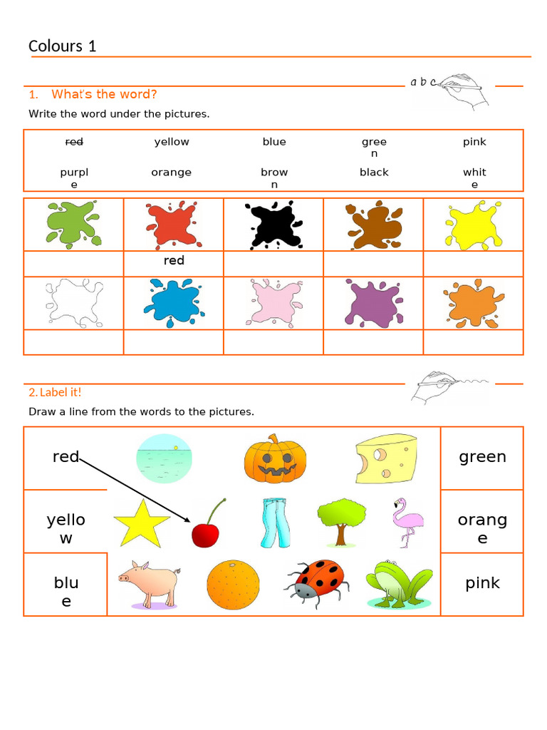 Worksheets Colours 1 | PDF | Language Arts & Discipline | Self-Improvement