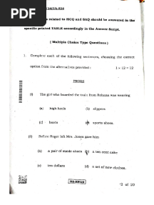 HS English Question Paper 2024