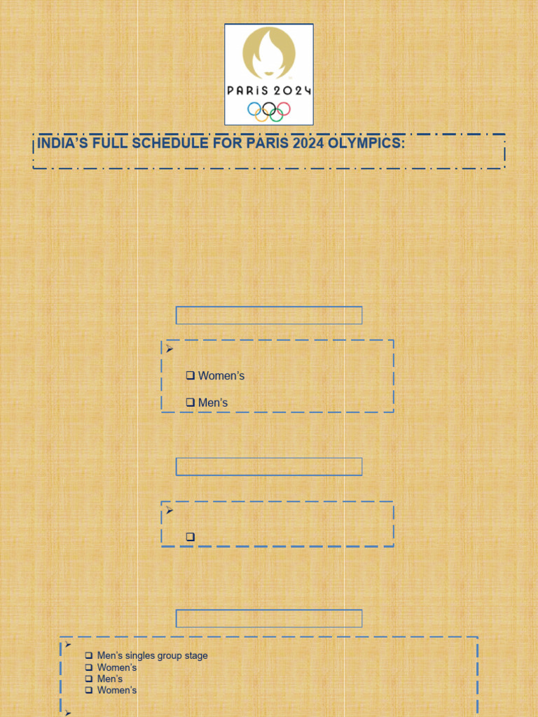 Indian Olympic Schedule - Paris Olympics 2024 | PDF