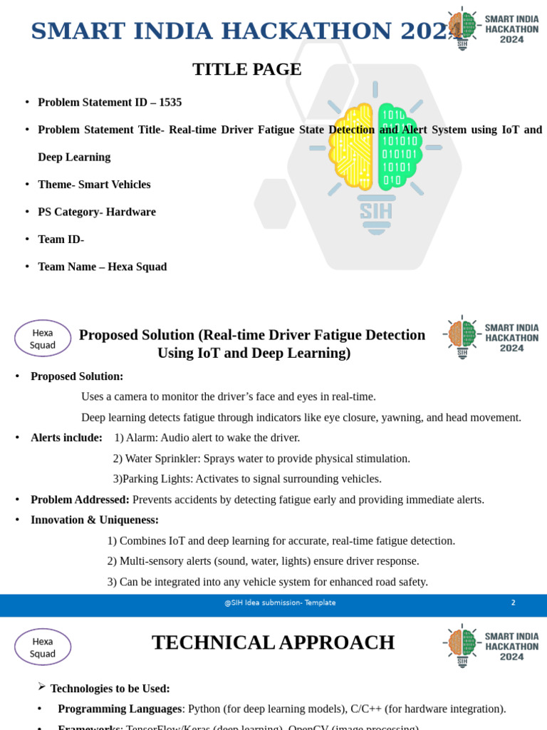 Smart India Hackathon 2024: Title Page | PDF