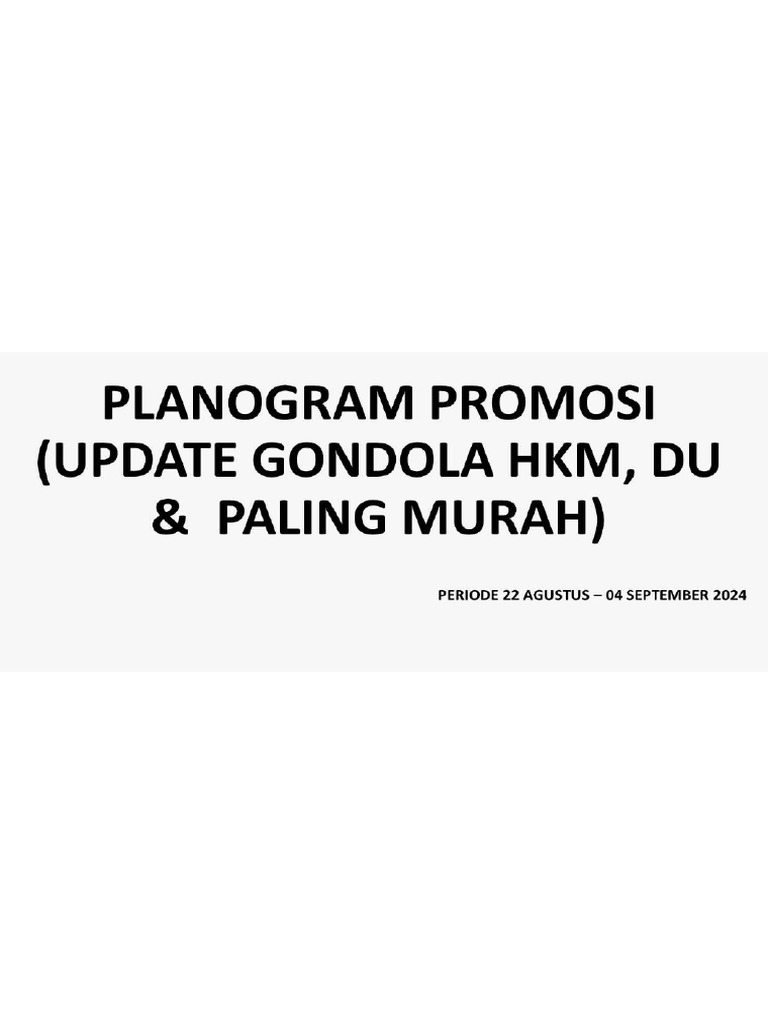 Planogram Promosi (Update HKM, Du & Paling Murah) | PDF