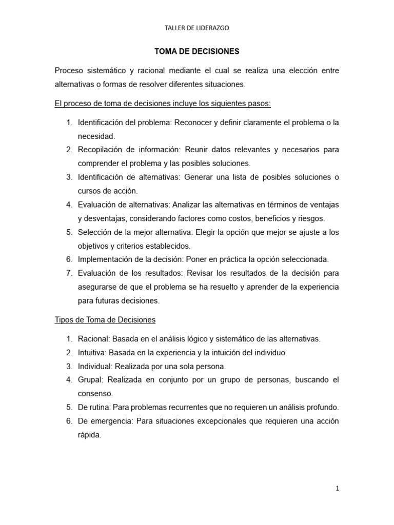 Estrategias Efectivas de Toma de Decisiones | PDF | Toma de decisiones ...