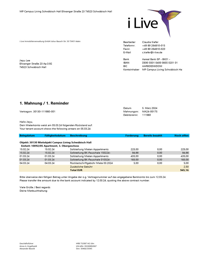 March Rental Fees | PDF